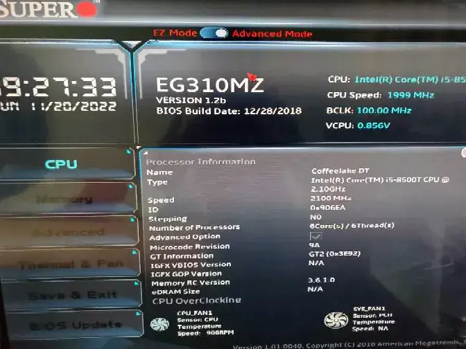 i5-8500T EngineTech EG310MZ-G10 台式机 EFI Monterey - 图片1