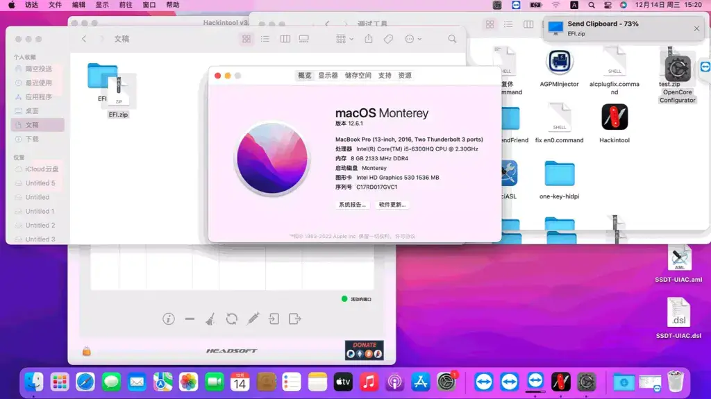联想Y700-15ISK i5-6300HQ EFI Monterey - 图片1
