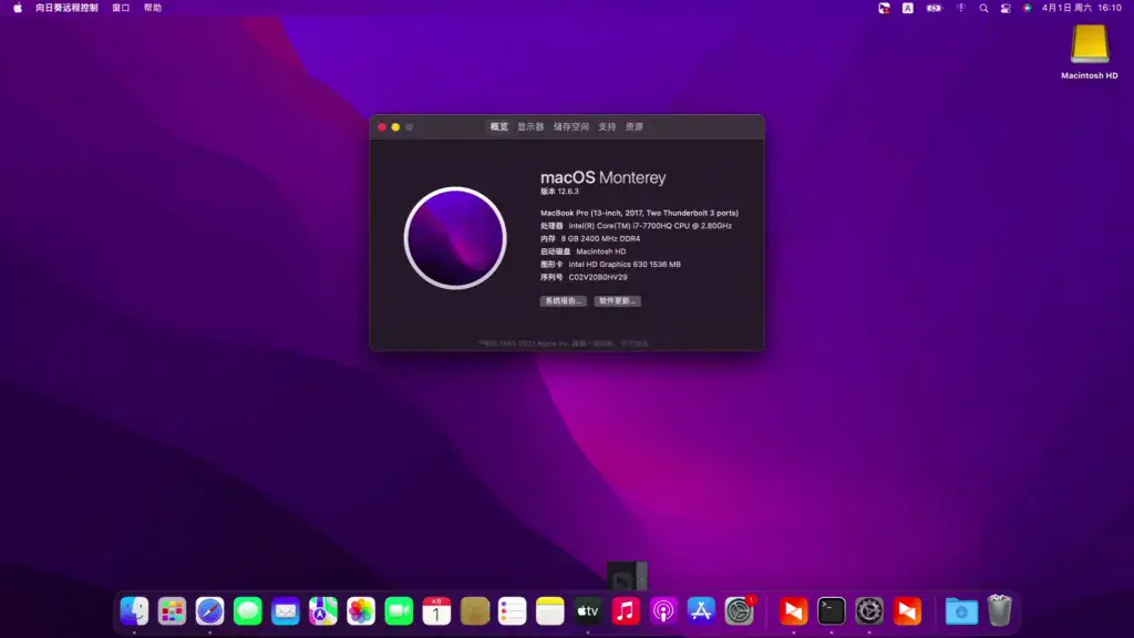 联想拯救者R720-15IKBN i5-7700HQ EFI Monterey - 图片1
