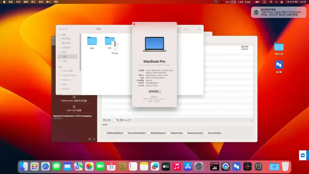 华为MateBook D 15 KPL-W0X R5-2500U黑苹果安装EFI - 图片1